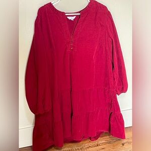 XXL- Corduroy Maroon/ Deep Red Dress